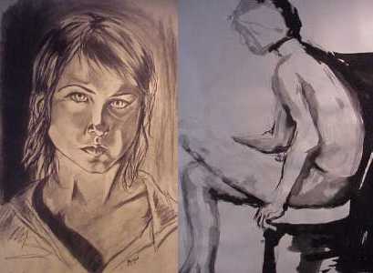 Megan Brown - Self-Portrait; Brianna Peaslee - Seated Figure