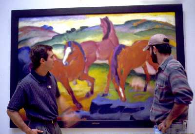 1998-99 Art Guild President and VP view Franz Marc painting in Busch Reisinger Museum at Harvard